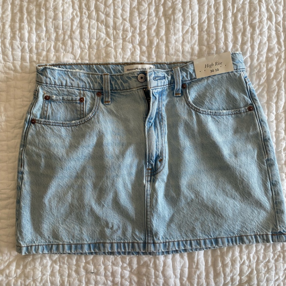 Abercrombie & Fitch Light Blue Denim Mini Skirt